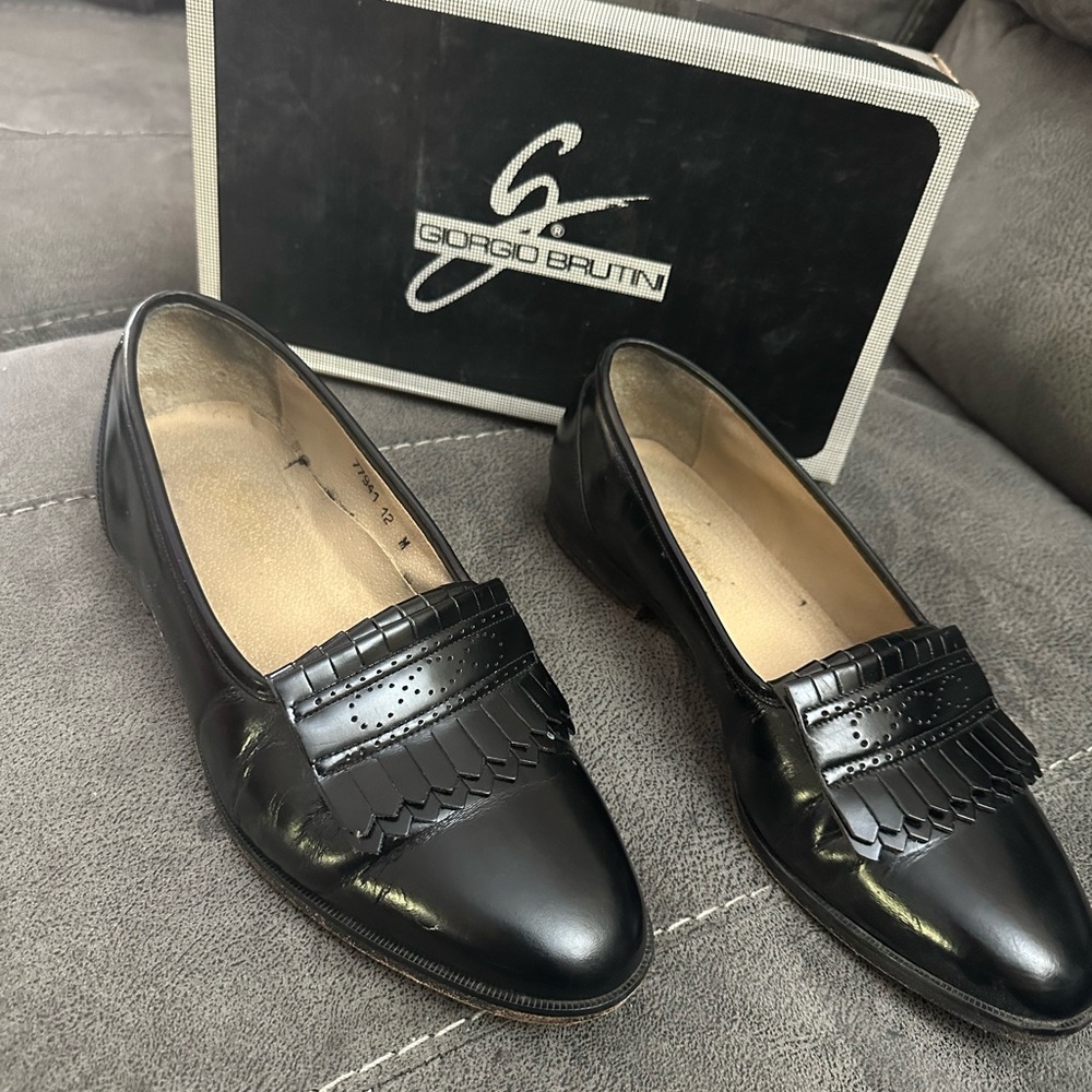 Giorgio Brutini Black Leather Loafers